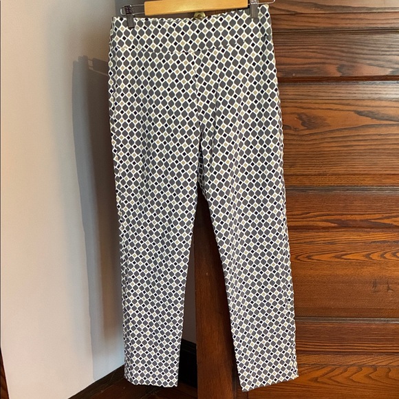 Krazy Larry Pants - Straight-Leg Navy & White Geometric Print Pants